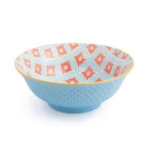 Kitchencraft Mikasa Ramen Bowl Blue Mosaic 21cm